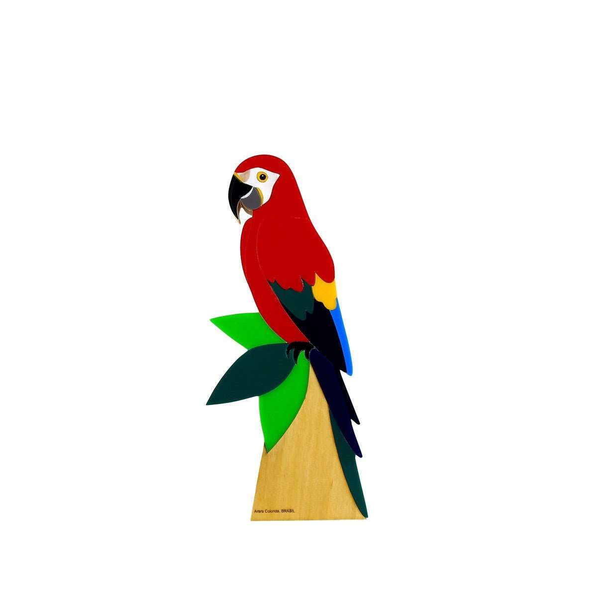Escultura Arara Vermelha de Madeira - Casa Aurum