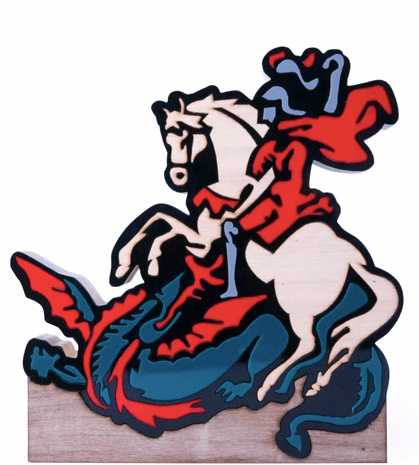 Escultura de Madeira São Jorge - Casa Aurum